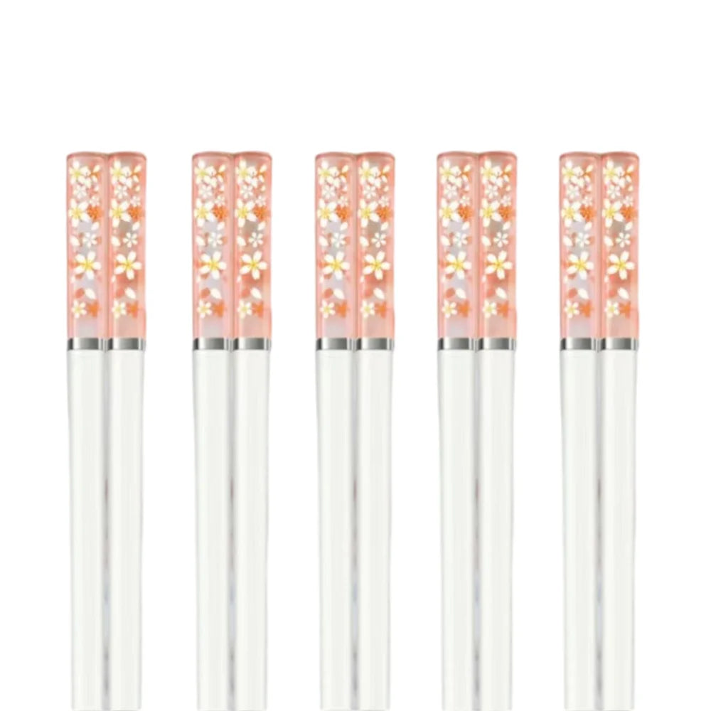 Creative amber cherry blossom Japanese chopsticks for home use, anti-mold, anti-slip and heat-resistant