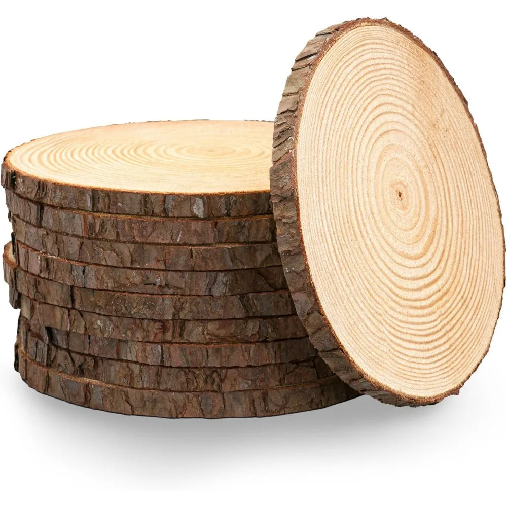 Set Of 12 Unfinished Wood Slices For Centerpieces