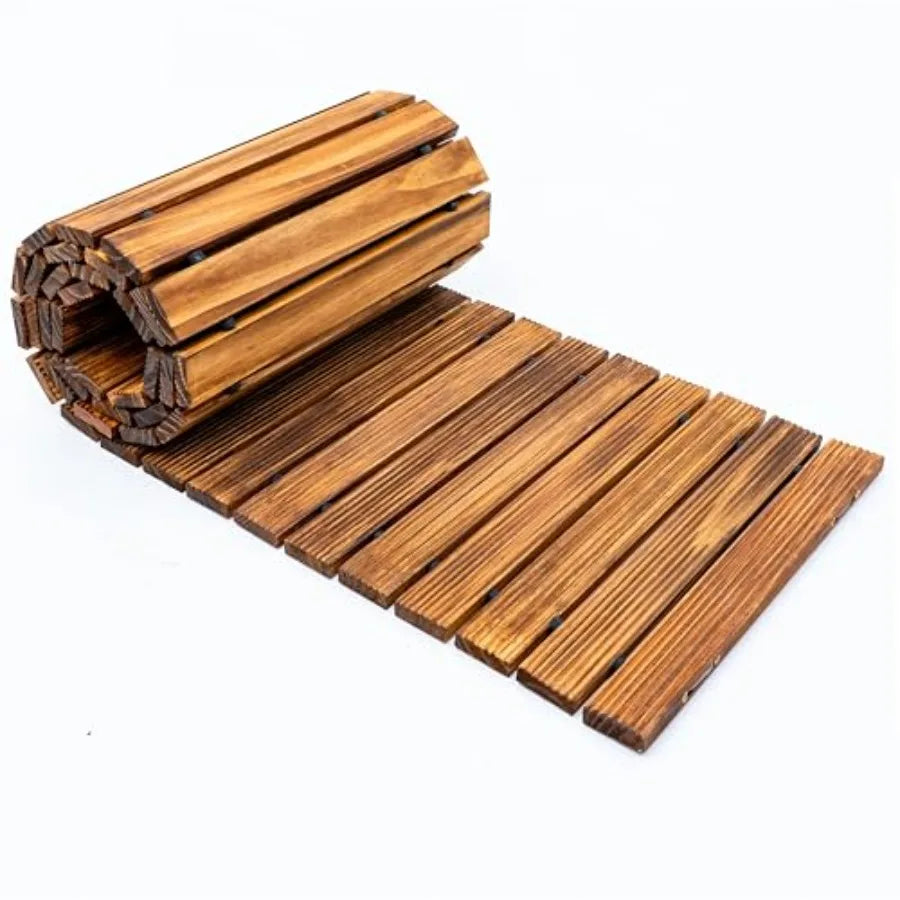 Carbonized Wooden Garden Pathway Roll Out With Anti Slip Grooves