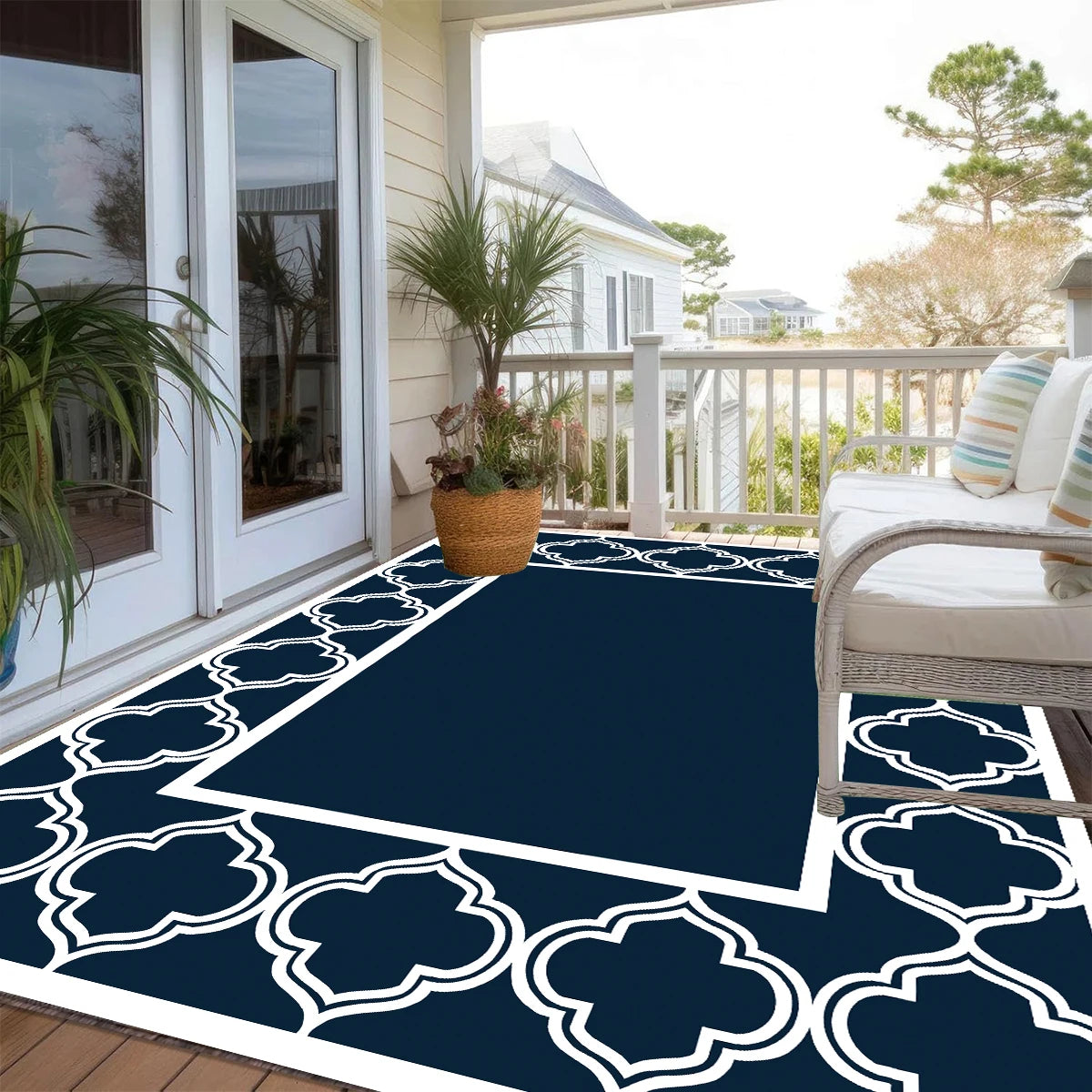 Outdoor Rugs Waterproof Reversible Kilim Patio Rug For Outdoors