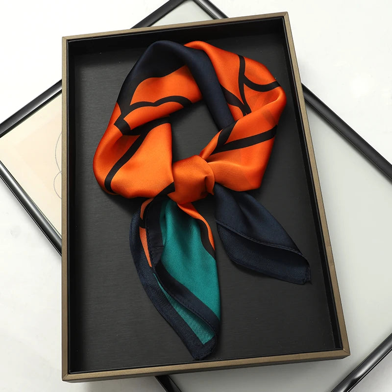 Printed Womens Polyester Scarf Square Shawl Luxury Design