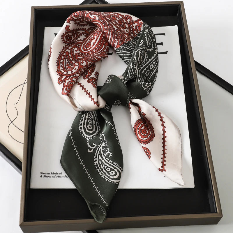 Printed Womens Polyester Scarf Square Shawl Luxury Design