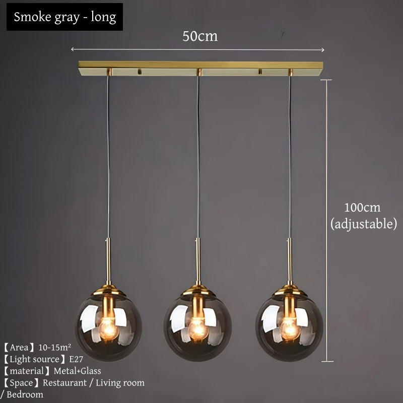 MSZGJY LED Modern Luxury Metal Chandelier Glass Pendant Lamp