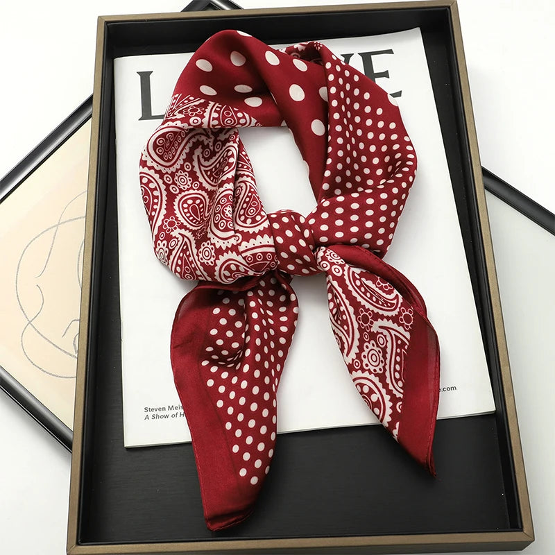 Printed Womens Polyester Scarf Square Shawl Luxury Design