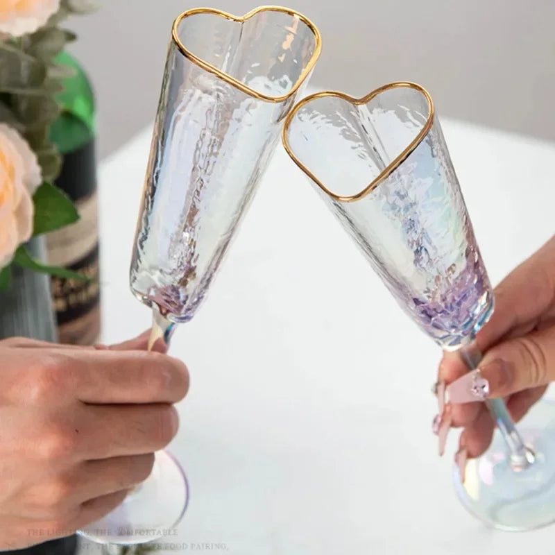 Heart Shaped Glass Goblet Durable Wine Glass For Home Parties