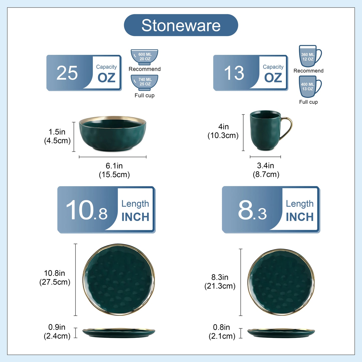 MALACASA Porcelain Dinnerware Set With Gold Trim For Home Use