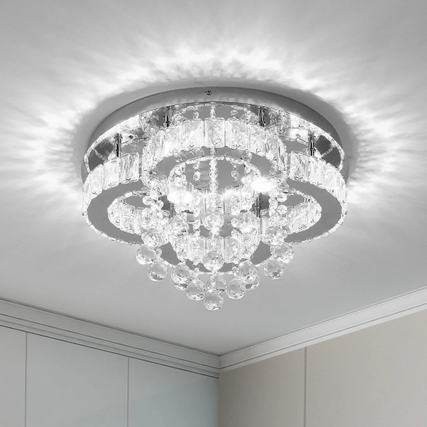 VETRULUS Crystal Chandelier Luxury Pendant Ceiling Lamp Living Room