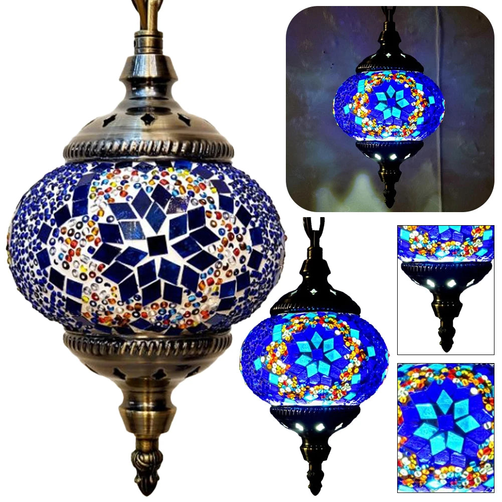 APWIKOGER Mosaic Pendant Light Turkish Moroccan Hanging Ceiling Lamp
