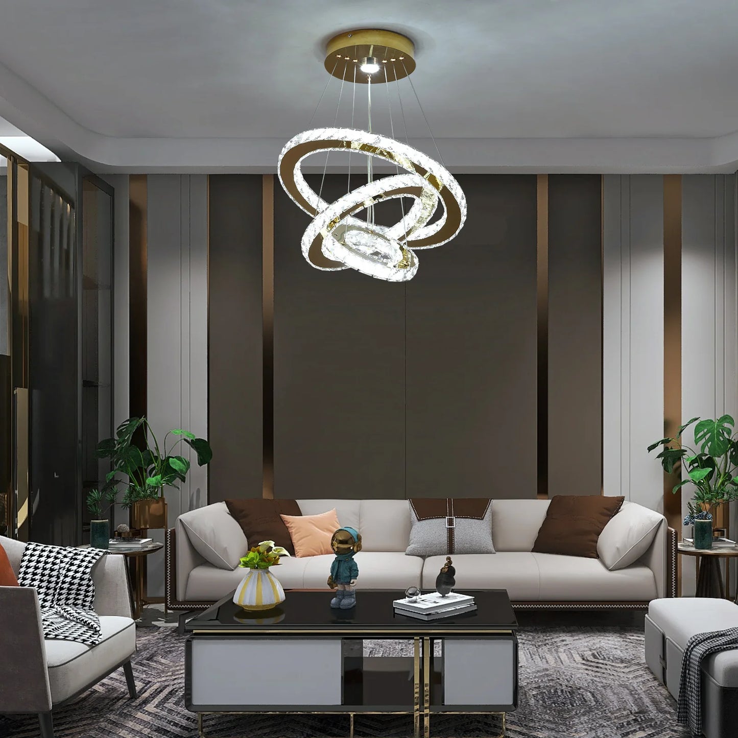 VETRULUS Crystal Chandelier For Living Room Ceiling Light