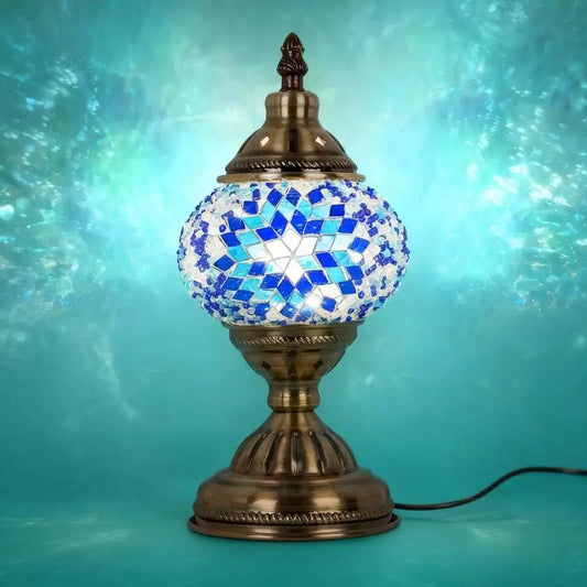 Turkish Moroccan Mosaic Rechargeable Night Light Cordless Table Lamp 3600mAh