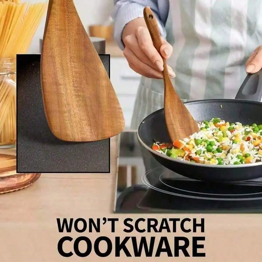 Wooden Spoons Set Durable Kitchen Utensils Baking Accessories
