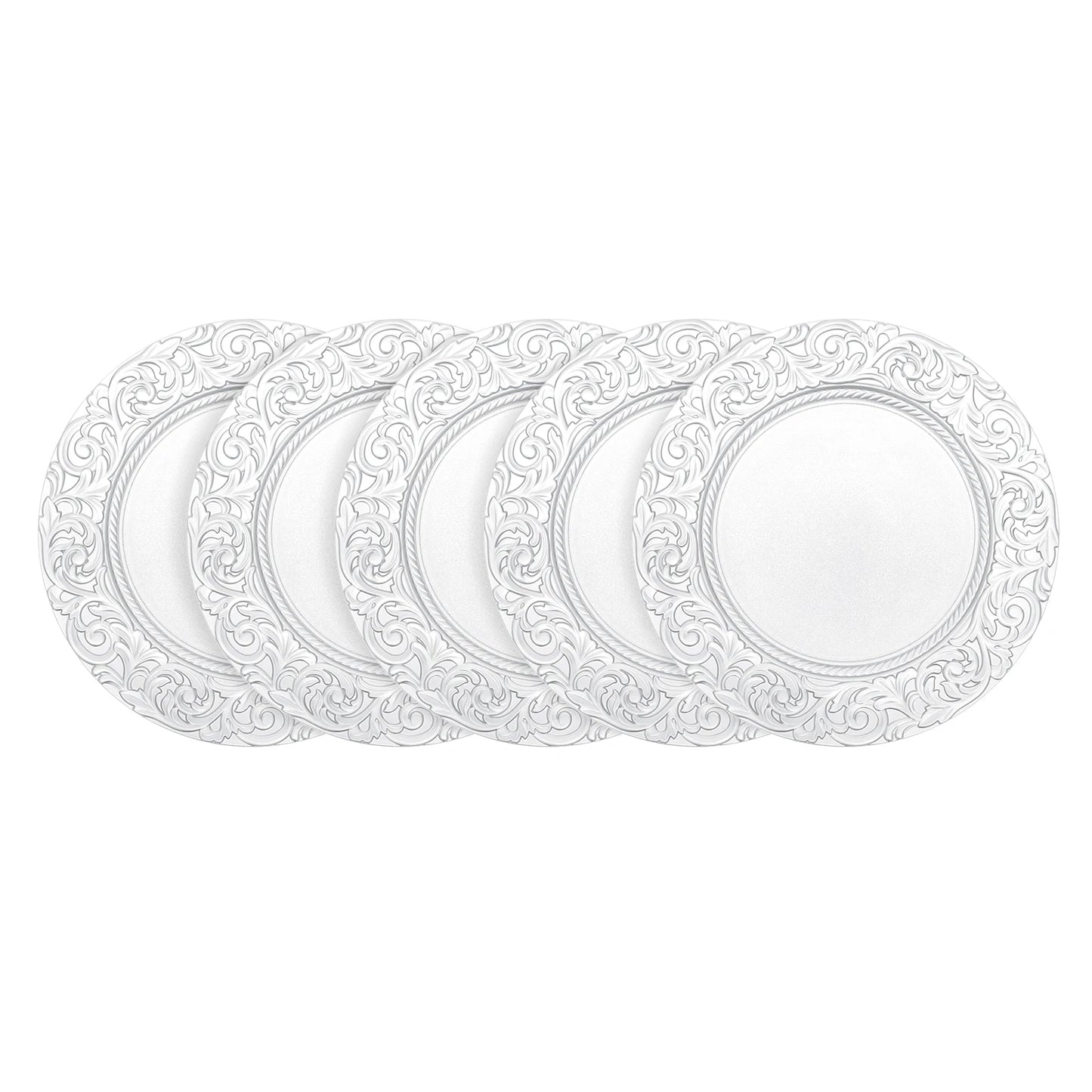 Bymaocar Charger Plate Set 100 Round Embossed Serving Plates