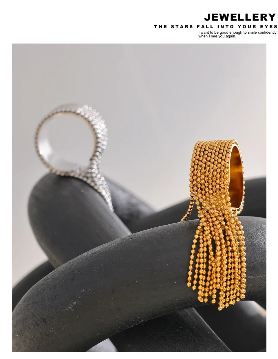 Yhpup Declaration Series Stainless Steel Chain Tassel Ring