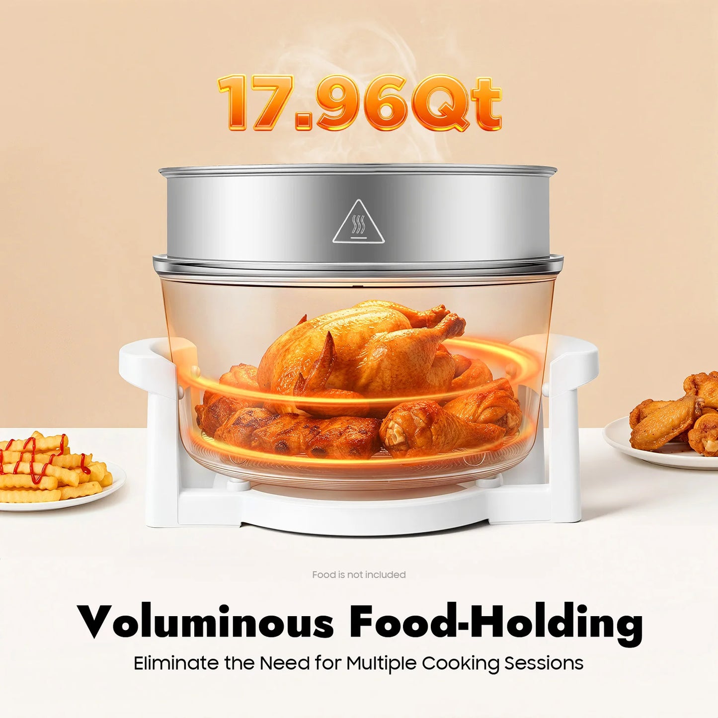 Visual Air Fryer 110V 1200W 360 Degree Hot Air Circulation Grill Rack