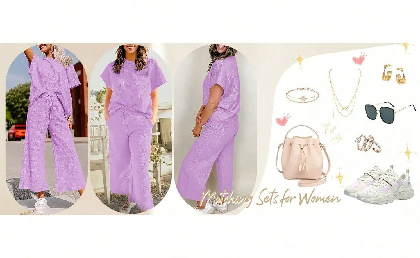 Fisoew Luxury Two Piece Sweatsuit Set With Drawstring Waist