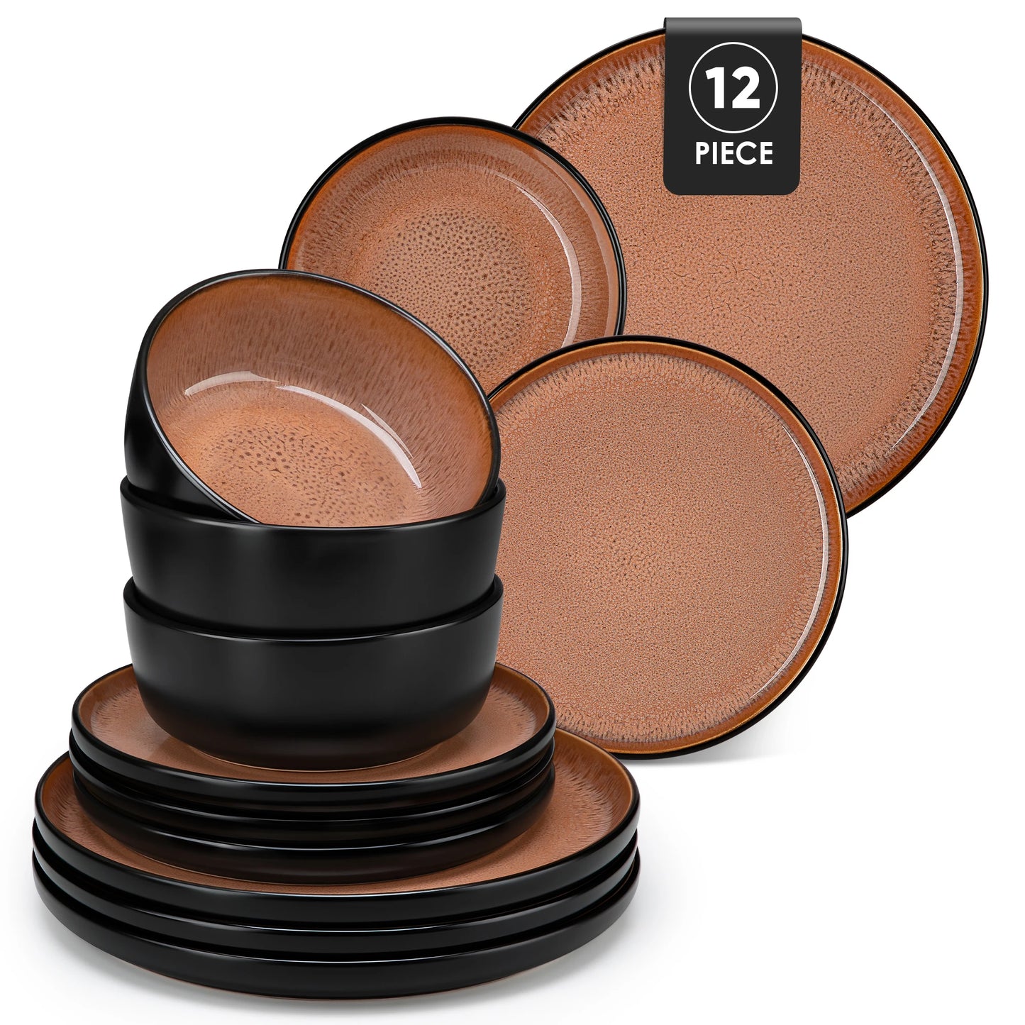 MALACASA Stoneware Dinnerware Set For Everyday Use