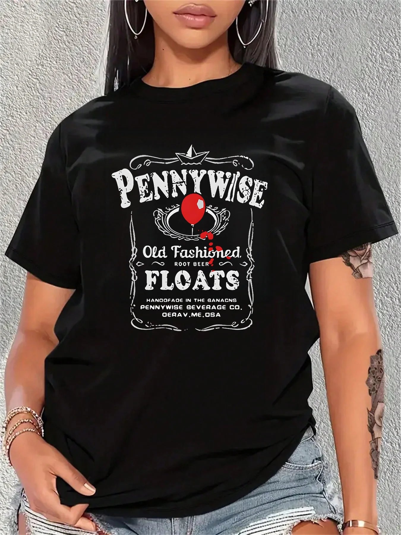 Pennywise IT Inspired Graphic Tee Stephen King