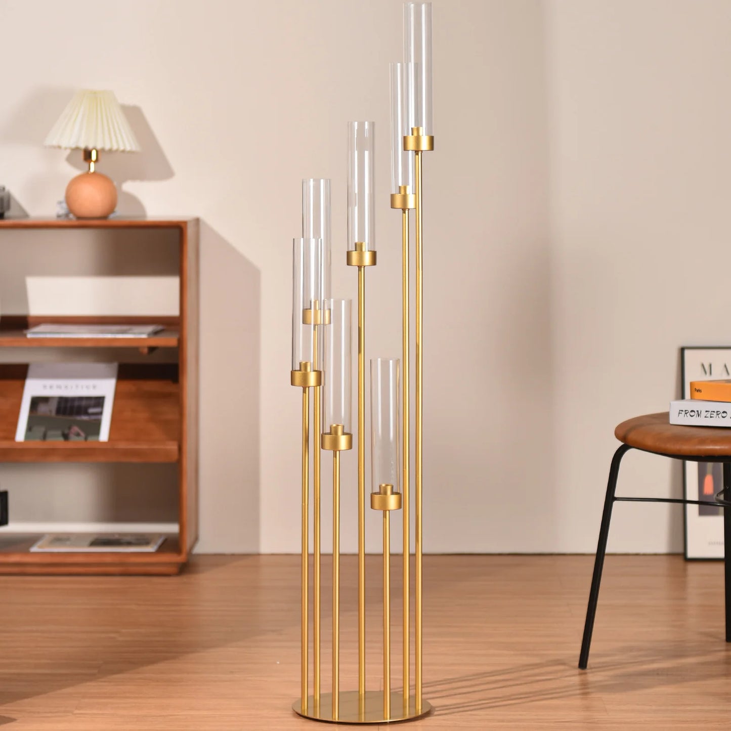 VINCIGANT 4-Pack 7-Arm Metal Floor Candelabra Centerpieces With Lampshade