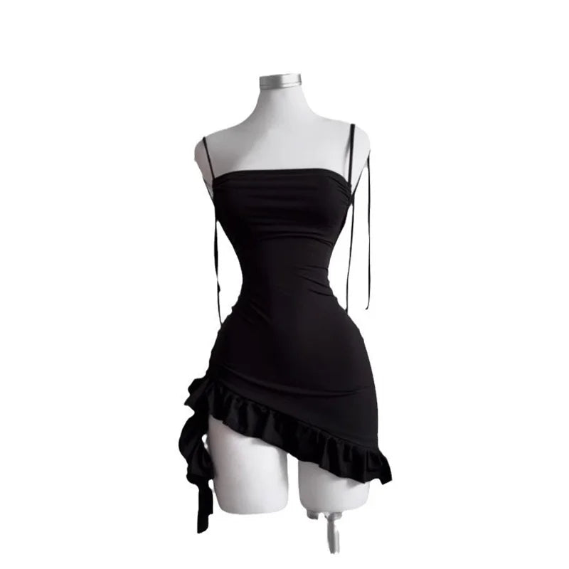Linglsix Backless Lace Up Bodycon Mini Dress for Women