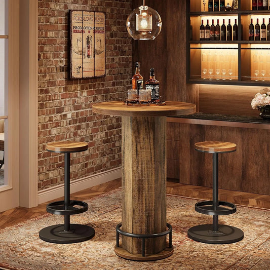 Little Tree Round Bar Table With Chairs And Barstools