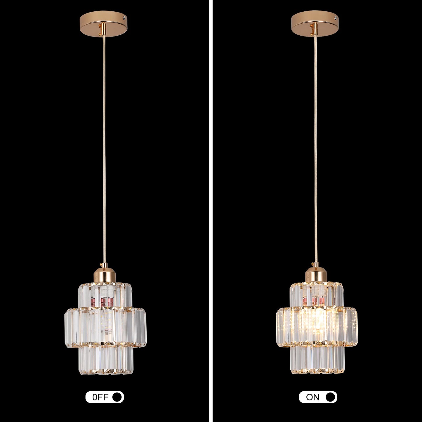VETRULUS Led Crystal Pendant Light Modern Chandelier