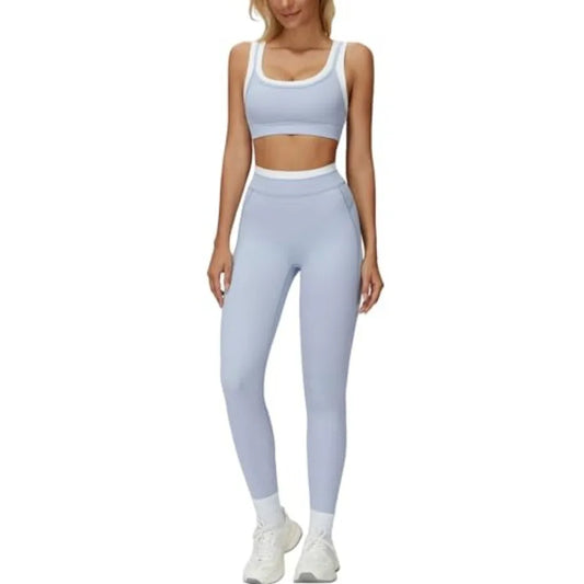 Women's Two-Piece U-Back Workout Set For Gym And Yoga