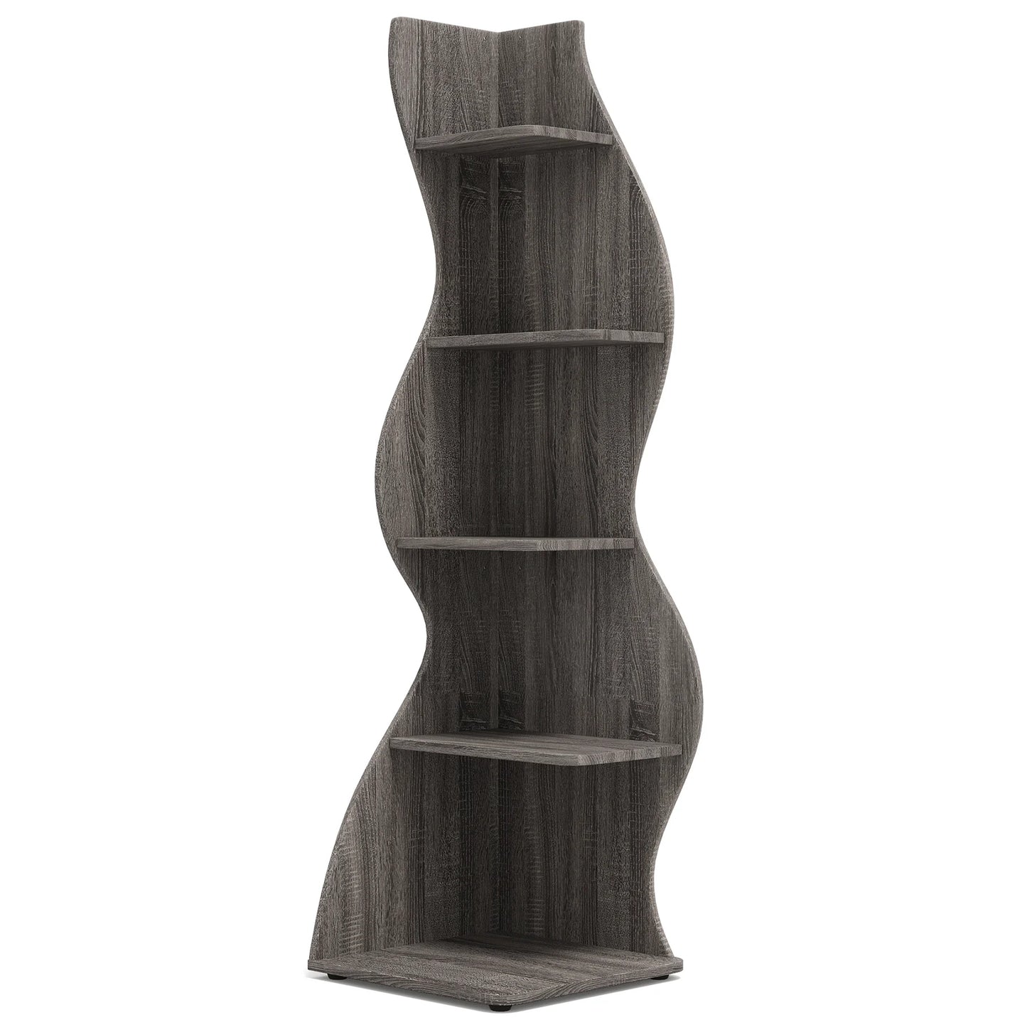 Tribesigns Corner Shelf Five Tier Wall Bookcase And Plant Stand