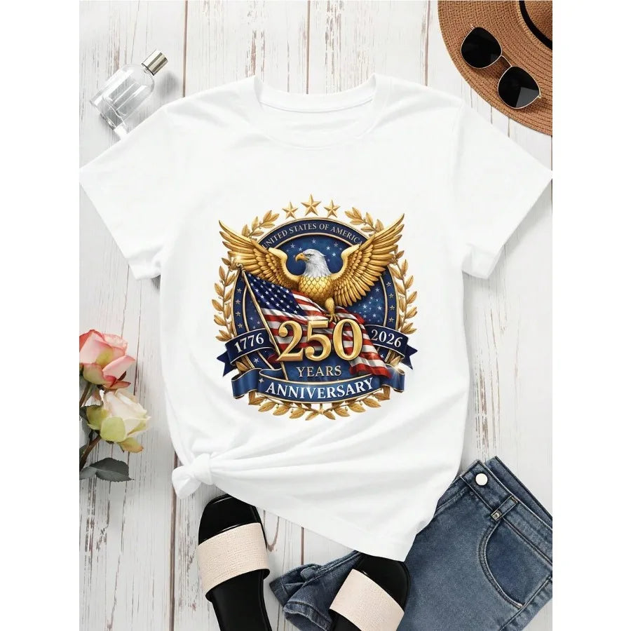 United States Eagle Flag Patriotic T Shirt For Women