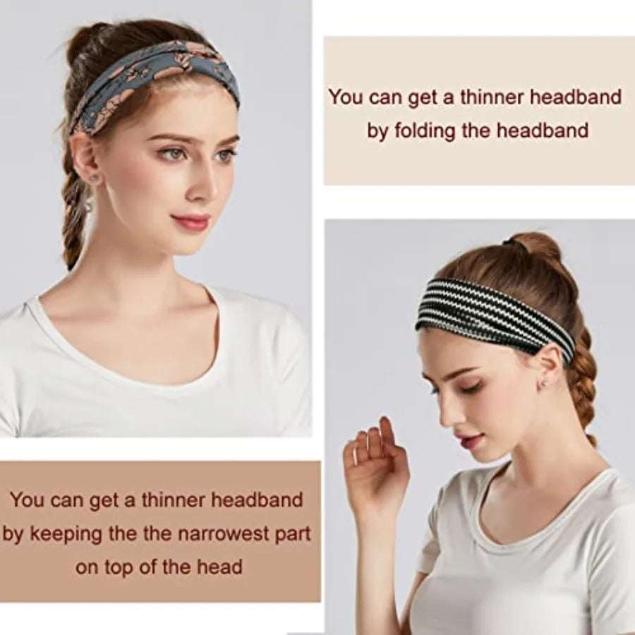 Boho Wide Headbands For Women Yoga Hair Accessories 6 Pack