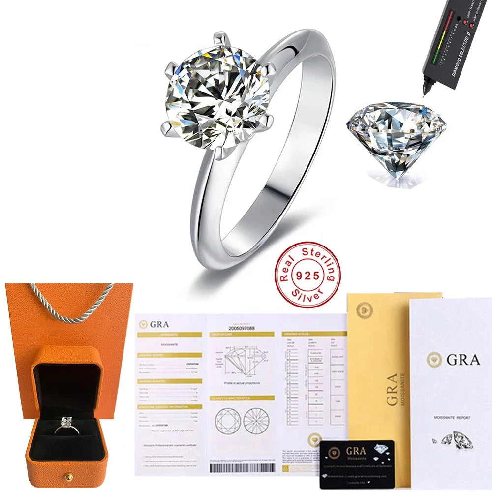 CBTB 925 Sterling Silver Moissanite Ring For Women
