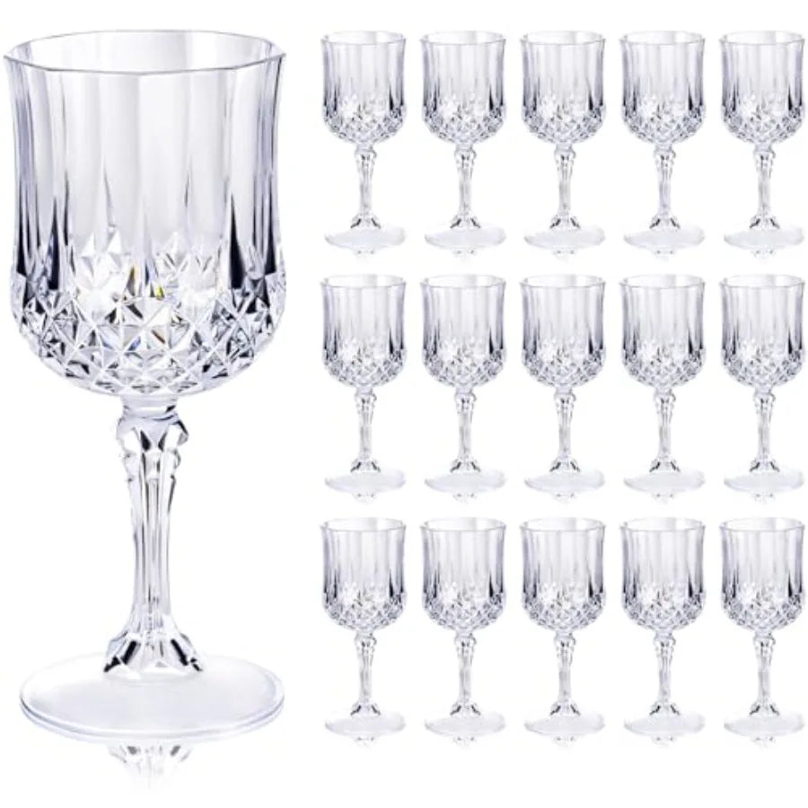 Plastic Wine Glasses Disposable Goblets 24 Pack For Party