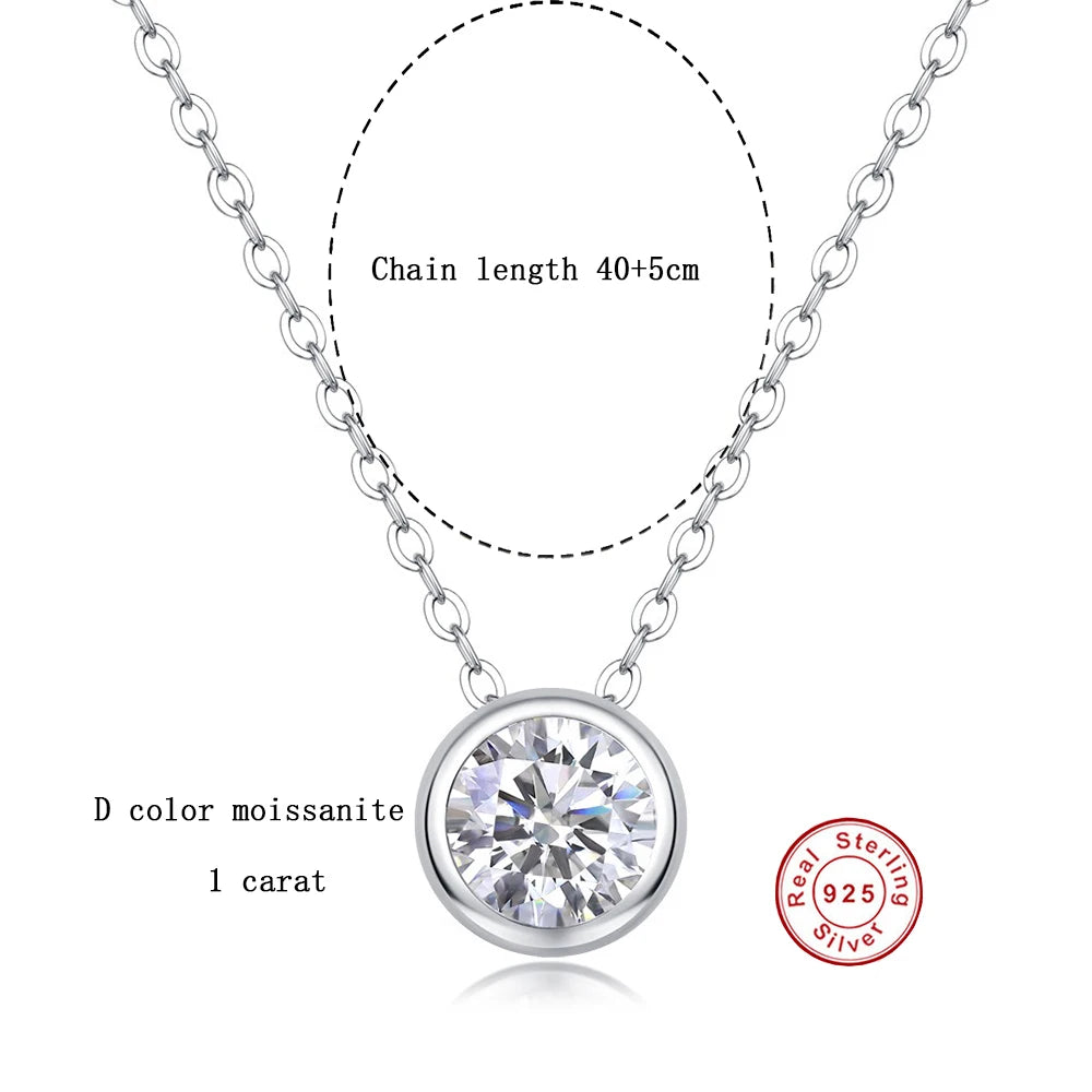 CBTB S925 Sterling Silver Moissanite Cross Pendant Necklace