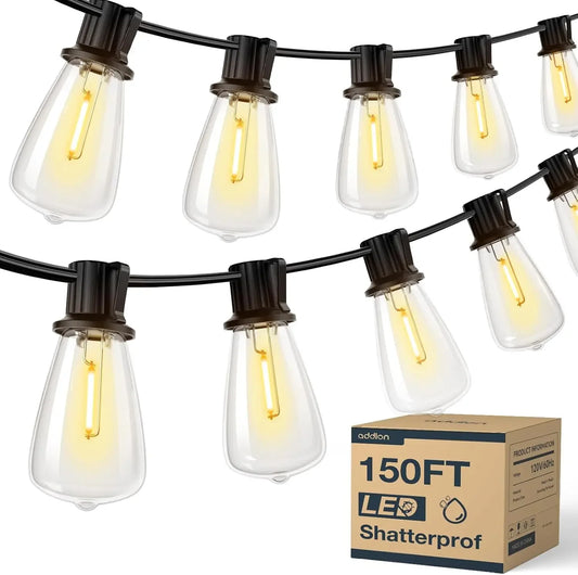 MIMIRGB LED Outdoor String Lights Waterproof Dimmable Replaceable Bulbs Patio