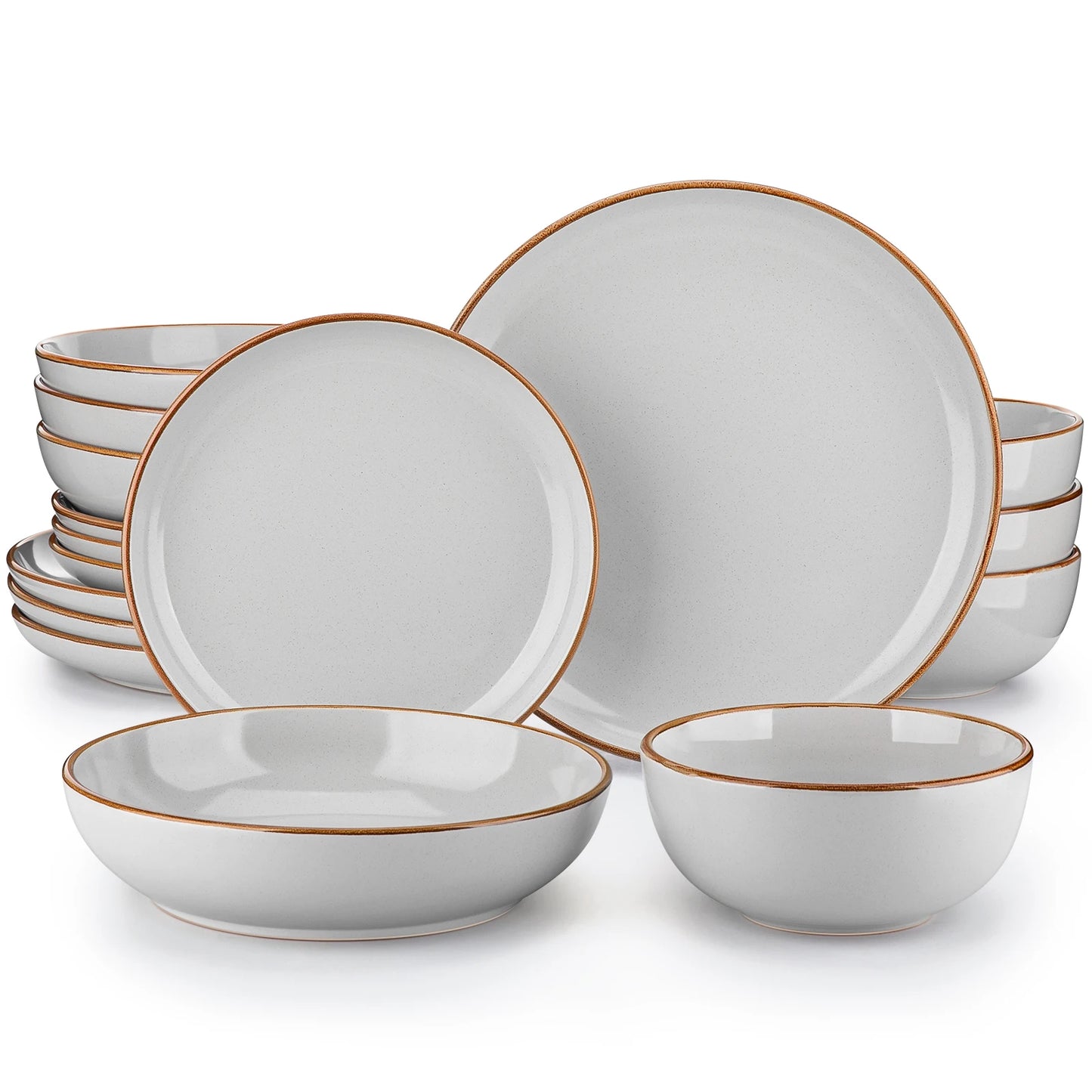 MALACASA Nymph Ceramic Dinnerware Set 16 32 Pieces Glazed Tableware