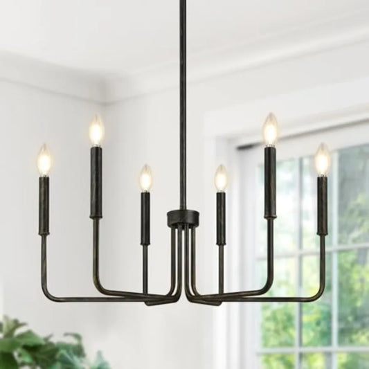 Rustic 6 Light Antique Farmhouse Chandelier Pendant Light