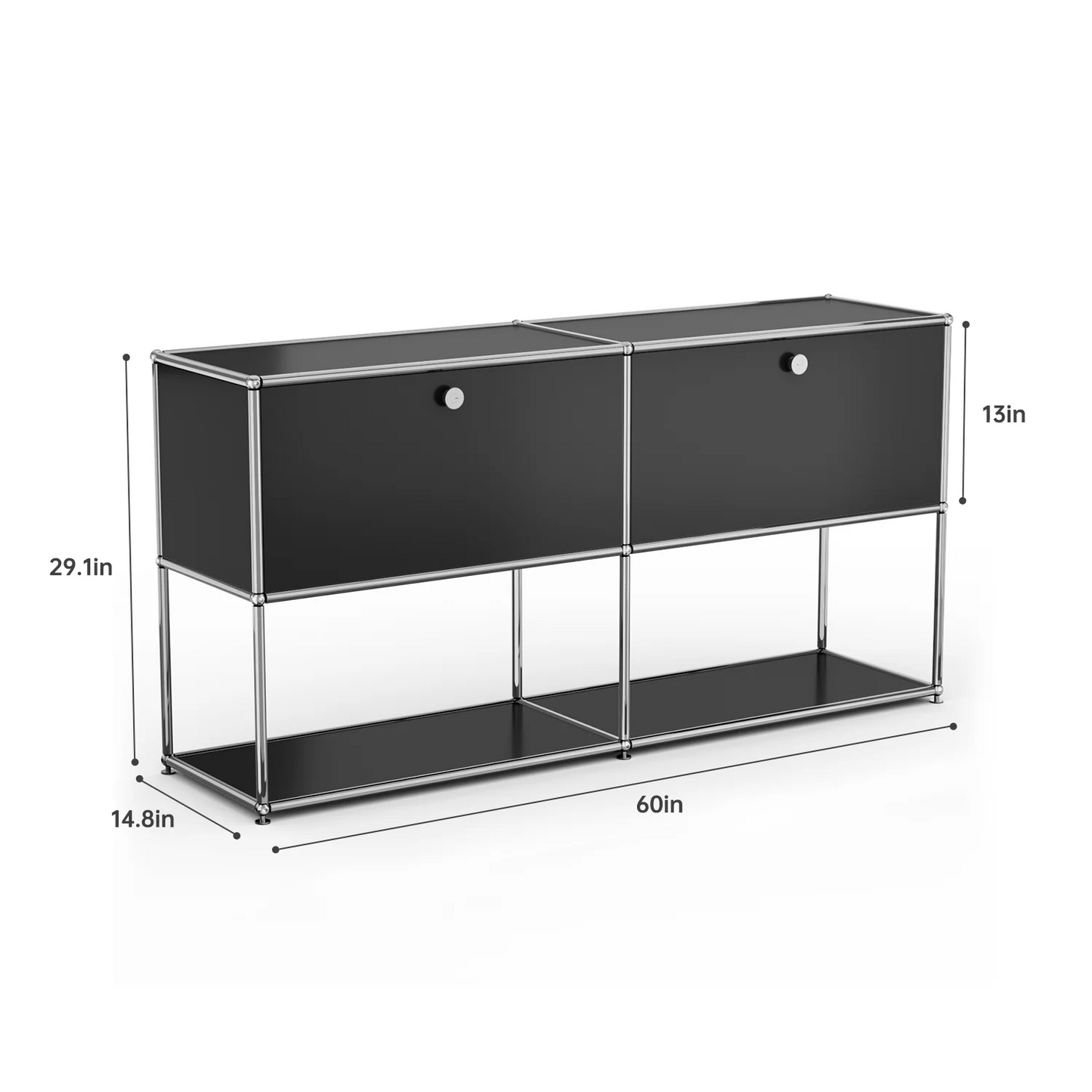 Furgle Modern Modular Metal Storage Cabinet Freestanding Sideboard Living Room