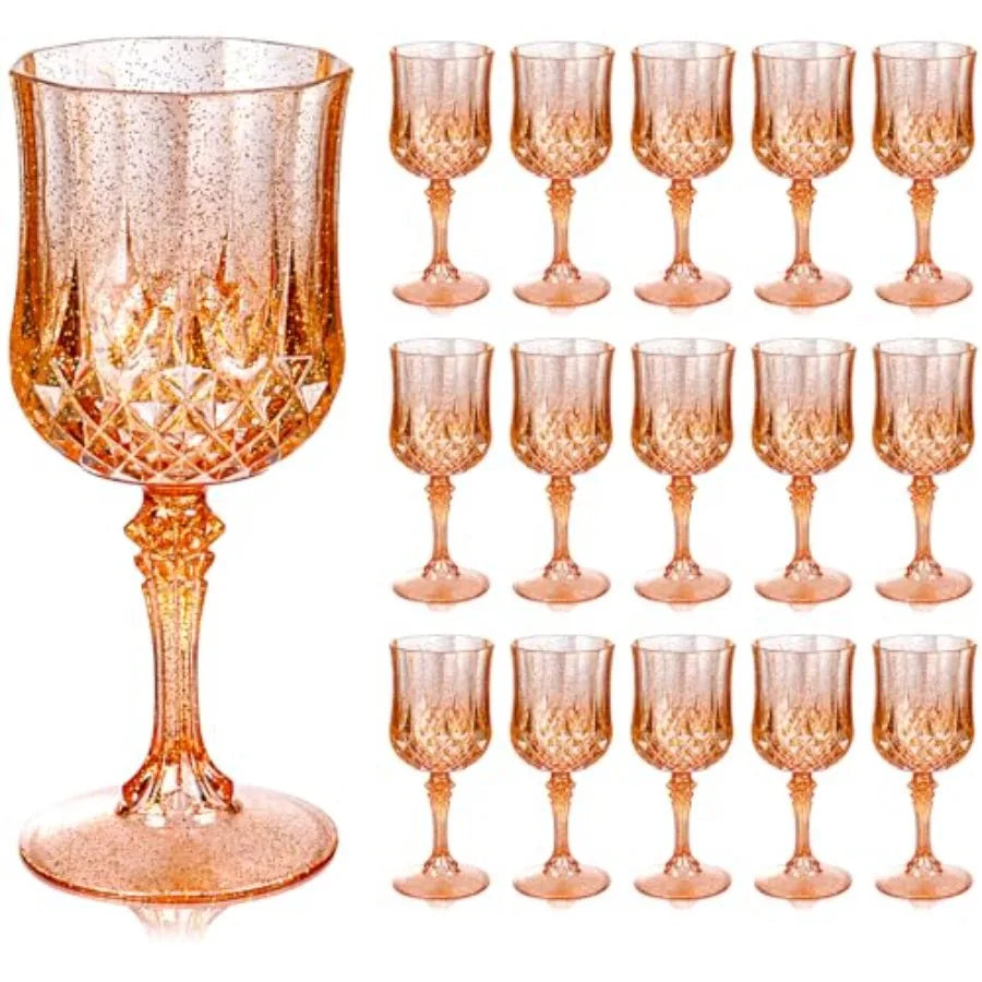 Plastic Wine Glasses Disposable Goblets 24 Pack For Party