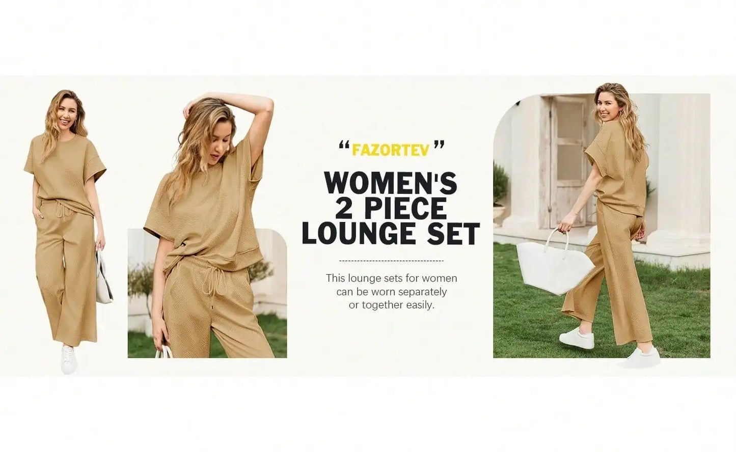 Fisoew Luxury Two Piece Sweatsuit Set With Drawstring Waist