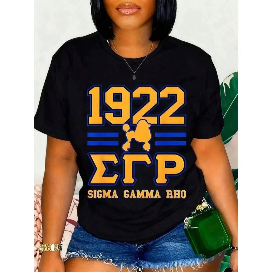 Sigma Gamma Rho Greek Letters Poodle Design T Shirt For Sorority Events