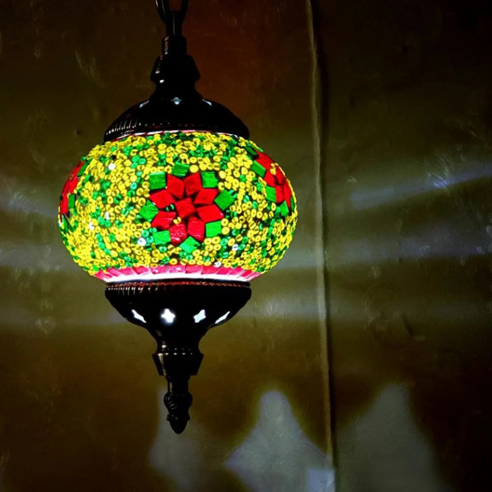 APWIKOGER Mosaic Pendant Light Turkish Moroccan Hanging Ceiling Lamp