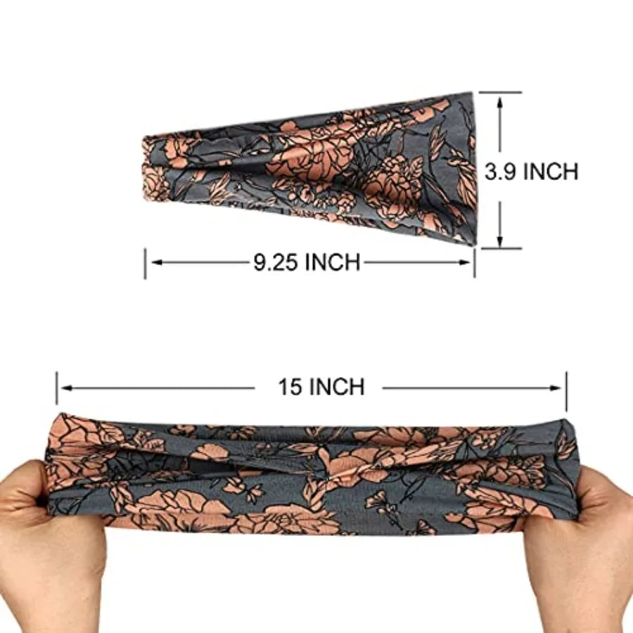 Boho Wide Headbands For Women Yoga Hair Accessories 6 Pack