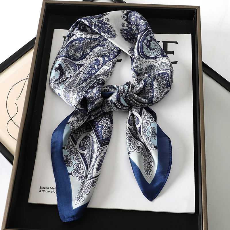 Printed Womens Polyester Scarf Square Shawl Luxury Design