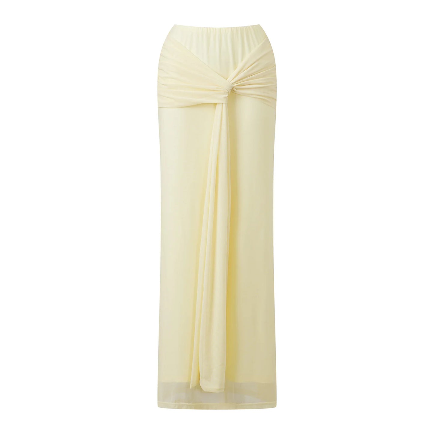 Elegant Women Maxi Skirt With Chic Twist Detail For Summer