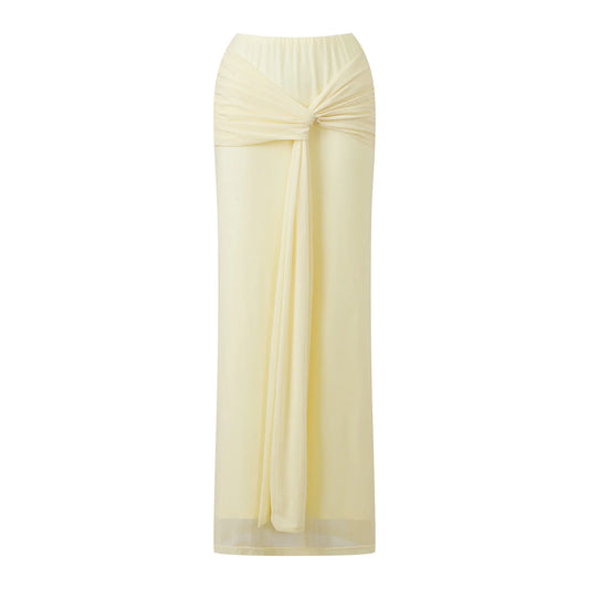 Elegant Women Maxi Skirt With Chic Twist Detail For Summer