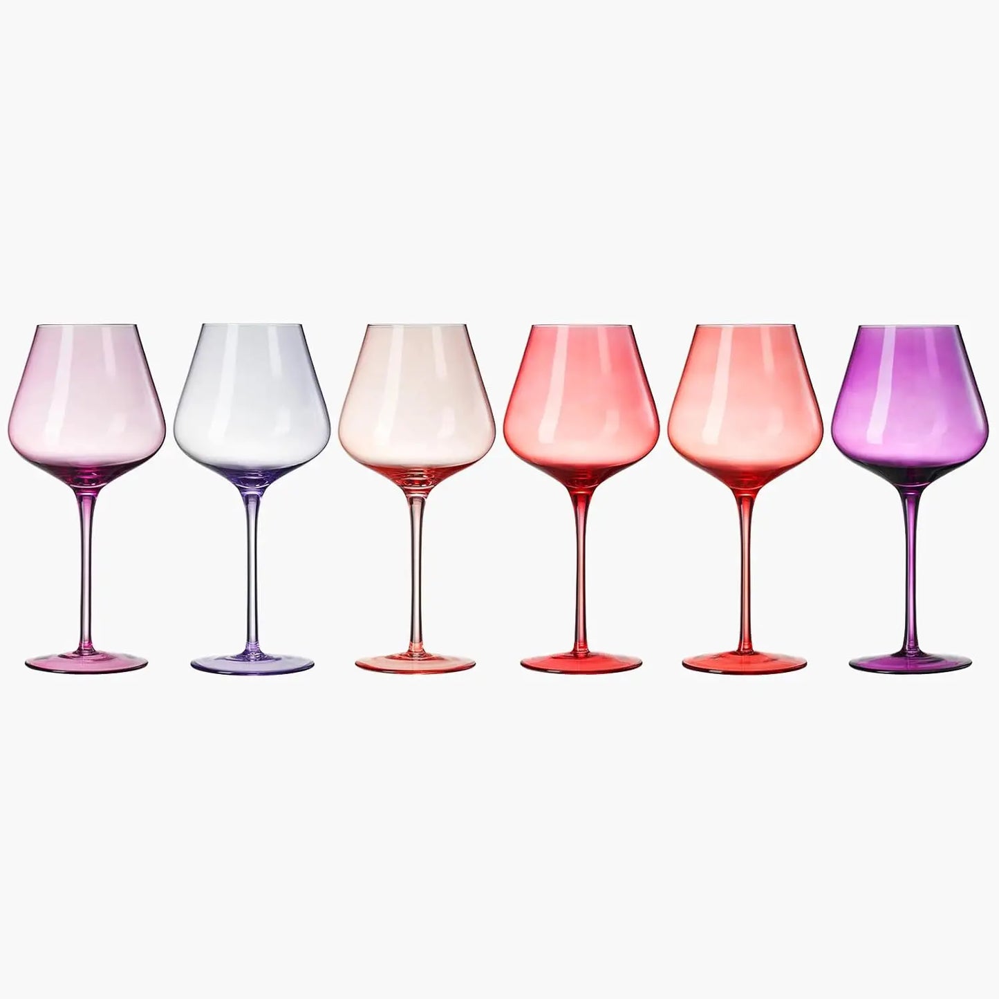Colors Of Love Valentines Crystal Wine Glasses Set Of 6