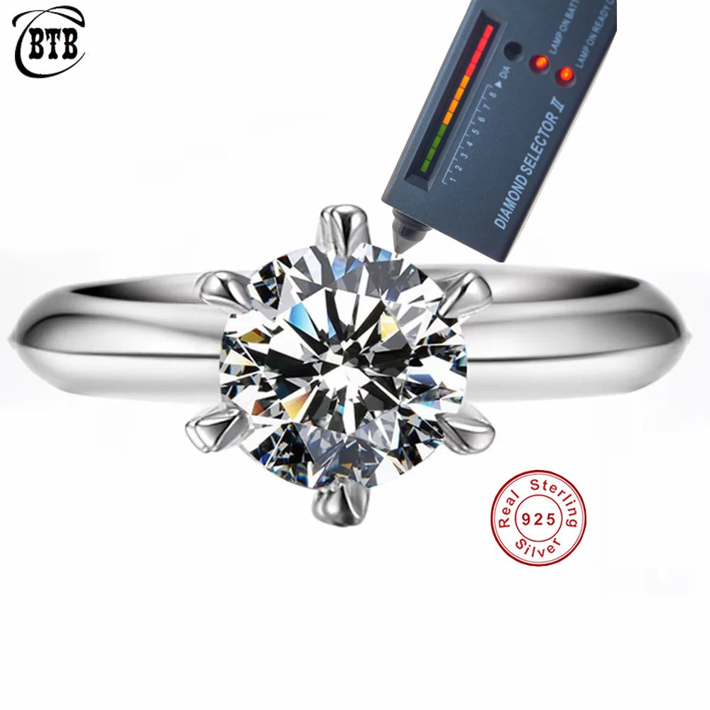 CBTB 925 Sterling Silver Moissanite Ring For Women