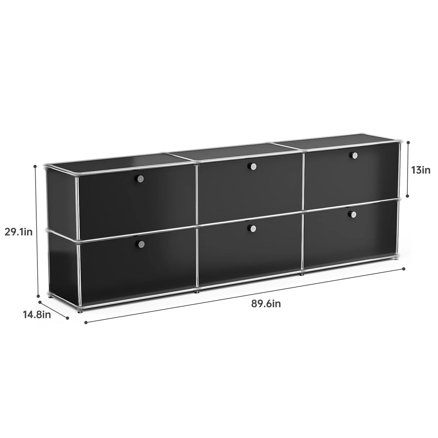 Furgle Modern Modular Metal Storage Cabinet Freestanding Sideboard Living Room