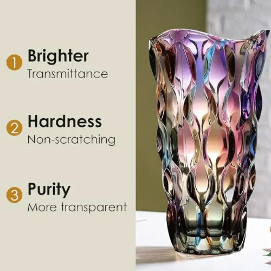Crystal Clear Glass Vase For Flowers Centerpieces Home Decor