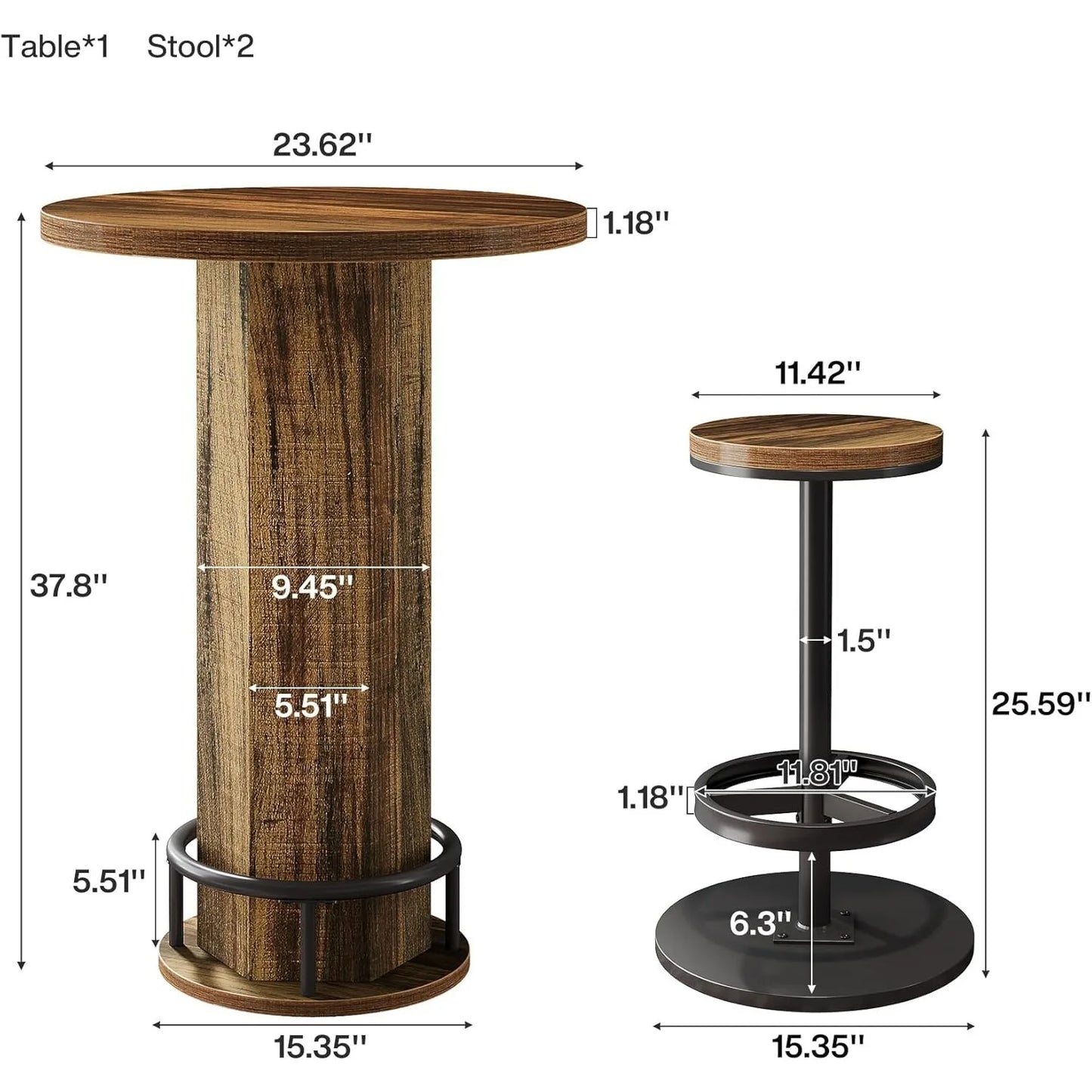 Little Tree Round Bar Table With Chairs And Barstools