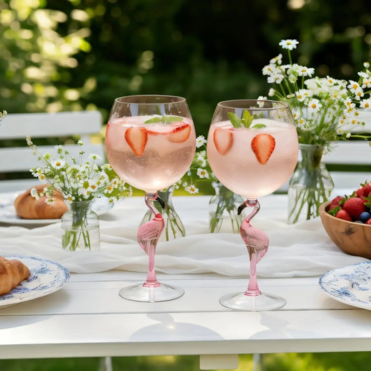 Flamingo Stem Wine Glasses Flamingo Shaped Reusable Acrylic